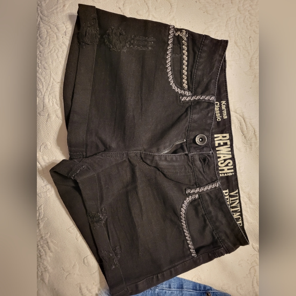 Black Rewash Brand denim shorts 7